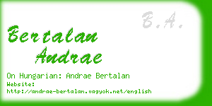 bertalan andrae business card